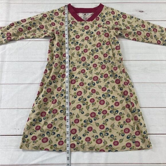 Tea Collection Kids Yellow Floral Long Sleeve V-Neck Casual Dress Size 12 - Picture 8 of 8